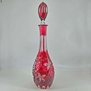 Vintage Nachtmann Traube or Ajka Marsala cut to clear crytal decanter w stopper